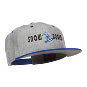 Snowboard Embroidered Heather Snapback Cap