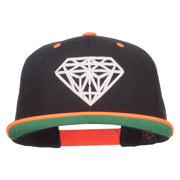 Diamond Outline Embroidered Neon Flat Bill Cap