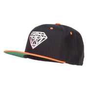 Diamond Outline Embroidered Neon Flat Bill Cap