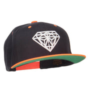 Diamond Outline Embroidered Neon Flat Bill Cap