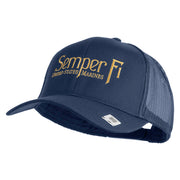 United States Marines Semper Fi Embroidered Solid Cotton Twill Mesh Prostyle Cap - Navy OSFM