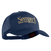 United States Marines Semper Fi Embroidered Solid Cotton Twill Mesh Prostyle Cap - Navy OSFM