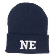 NE Nebraska State Embroidered Long Beanie