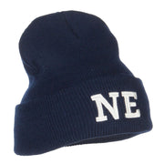 NE Nebraska State Embroidered Long Beanie