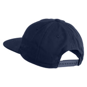 Blue Tang Embroidered Unconstructed High Profile Cotton Flat Bill Cap - Navy OSFM