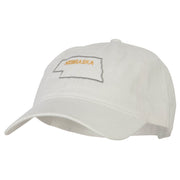 Nebraska with Map Outline Embroidered Washed Cotton Twill Cap