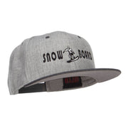 Snowboard Embroidered Heather Snapback Cap