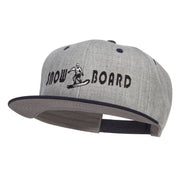 Snowboard Embroidered Heather Snapback Cap