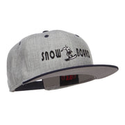 Snowboard Embroidered Heather Snapback Cap