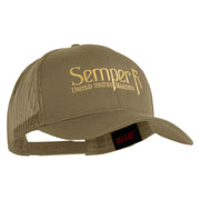United States Marines Semper Fi Embroidered Solid Cotton Twill Mesh Prostyle Cap - Khaki OSFM