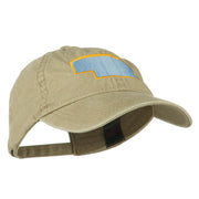 Nebraska State Map Embroidered Washed Cotton Cap