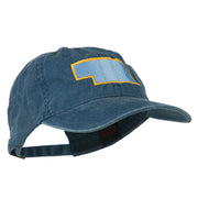 Nebraska State Map Embroidered Washed Cotton Cap