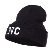 NC North Carolina Embroidered Long Beanie