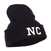 NC North Carolina Embroidered Long Beanie