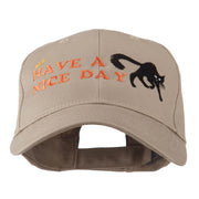 Have a Nice Day Halloween Cat Embroidered Cap