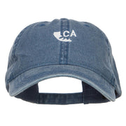 Mini California Bear Embroidered Washed Cap