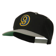 Arial Number 9 Embroidered Classic Two Tone Cap