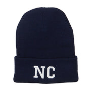 NC North Carolina Embroidered Long Beanie