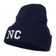 NC North Carolina Embroidered Long Beanie