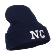 NC North Carolina Embroidered Long Beanie