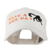 Have a Nice Day Halloween Cat Embroidered Cap