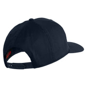 Star Light Running Tiger Embroidered Solid Cotton Twill Pro Style Cap - Navy OSFM