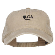 Mini California Bear Embroidered Washed Cap