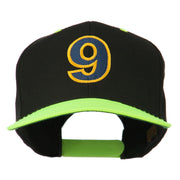 Arial Number 9 Embroidered Classic Two Tone Cap