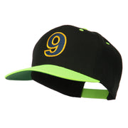 Arial Number 9 Embroidered Classic Two Tone Cap