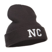 NC North Carolina Embroidered Long Beanie