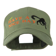 Have a Nice Day Halloween Cat Embroidered Cap