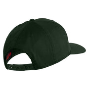 Star Light Running Tiger Embroidered Solid Cotton Twill Pro Style Cap - Dark Green OSFM