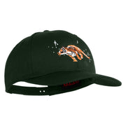 Star Light Running Tiger Embroidered Solid Cotton Twill Pro Style Cap - Dark Green OSFM