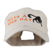 Have a Nice Day Halloween Cat Embroidered Cap