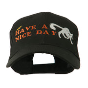 Have a Nice Day Halloween Cat Embroidered Cap