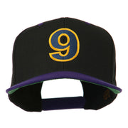 Arial Number 9 Embroidered Classic Two Tone Cap