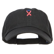 Red White Blue Ribbon Embroidered Low Cap