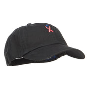 Red White Blue Ribbon Embroidered Low Cap