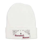 Halloween Haunted House Embroidered Beanie