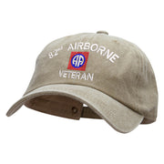 82nd Airborne Veteran Embroidered Washed Cotton Twill Cap