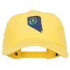 Nevada State Flag Map Embroidered Unstructured Washed Cap