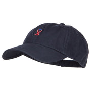 Red White Blue Ribbon Embroidered Low Cap