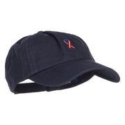 Red White Blue Ribbon Embroidered Low Cap