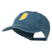 Indiana State Map Embroidered Washed Cotton Cap