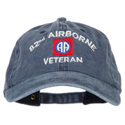 82nd Airborne Veteran Embroidered Washed Cotton Twill Cap