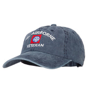 82nd Airborne Veteran Embroidered Washed Cotton Twill Cap