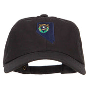 Nevada State Flag Map Embroidered Unstructured Washed Cap