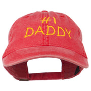 Number One Daddy Embroidered Washed Cotton Cap