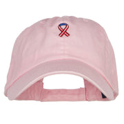 Red White Blue Ribbon Embroidered Low Cap