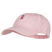 Red White Blue Ribbon Embroidered Low Cap